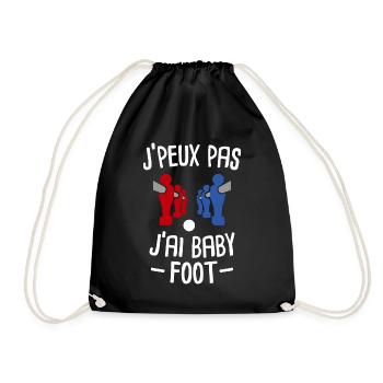 J'peux pas j'ai baby foot - Sac de sport léger - noir - Devant
