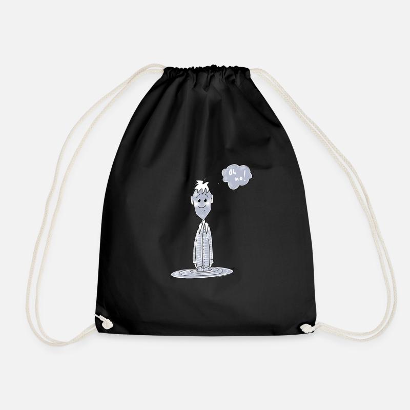 oh no! - Drawstring Bag - black
