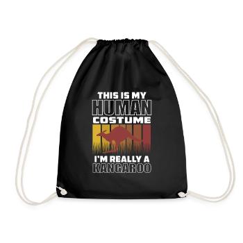 Kangourou C’est mon costume - Sac de sport léger - noir - Devant