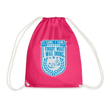 I came saw forget - Drawstring Bag - fuchsia - Front