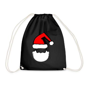 Christmas Hat Santa Claus Christmas Vector - Drawstring Bag - black - Front