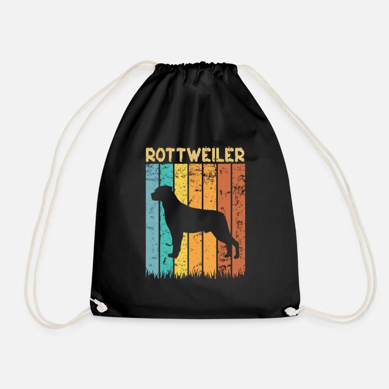 Rottweiler - Drawstring Bag - black