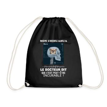 Humour chihuahua radiographie Chien Drôle - Sac de sport léger - noir - Devant