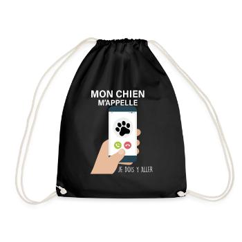 mon chien m'appelle Cadeau A offrir Fan De Chien - Sac de sport léger - noir - Devant