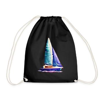 Segelsport Segeln Segler Segelschiff Segelboot - Turnbeutel - Schwarz - Vorne