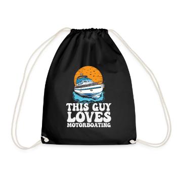This Guy Loves Motorboating Pontoon King Funny - Turnbeutel - Schwarz - Vorne