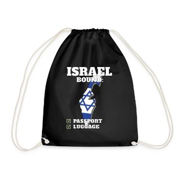 Israël Bound Country Travel Vacances drapeau israélien - Sac de sport léger - noir - Devant