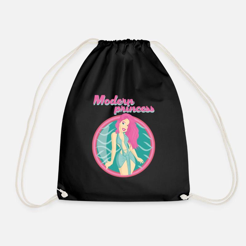 Modern princess - Drawstring Bag - black