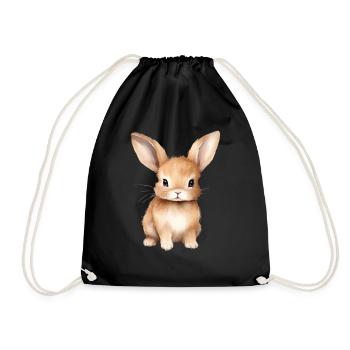 Süßer Hase - Turnbeutel - Schwarz - Vorne