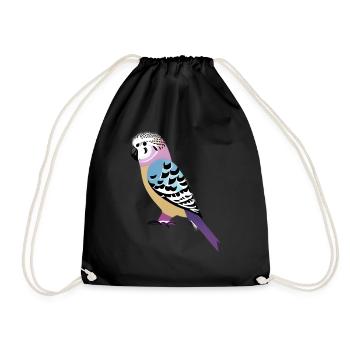 Budgie Bird Cockatiel Bird Owner - Drawstring Bag - black - Front
