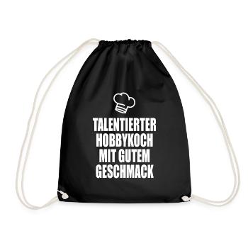 talentierter Hobbykoch - Turnbeutel - Schwarz - Vorne