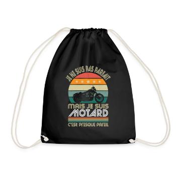 Je ne suis pas parfait mais je suis motard - Sac de sport léger - noir - Devant