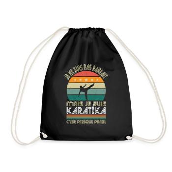 Je ne suis pas parfait mais je suis karatéka - Sac de sport léger - noir - Devant