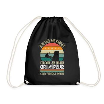 Je ne suis pas parfait mais je suis grimpeur - Sac de sport léger - noir - Devant