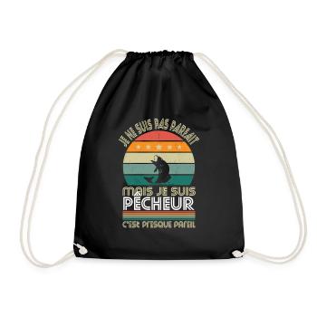 Je ne suis pas parfait mais je suis pêcheur - Sac de sport léger - noir - Devant