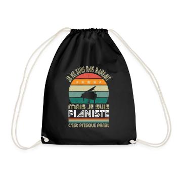 Je ne suis pas parfait mais je suis pianiste - Sac de sport léger - noir - Devant