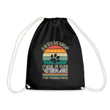 Je ne suis pas parfait mais je suis vétérinaire - Sac de sport léger - noir - Devant