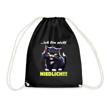Ich bin nicht NIEDLICH - Turnbeutel - Schwarz - Vorne