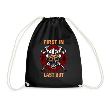 Fire Brigade First in Last Out - Drawstring Bag - black - Front