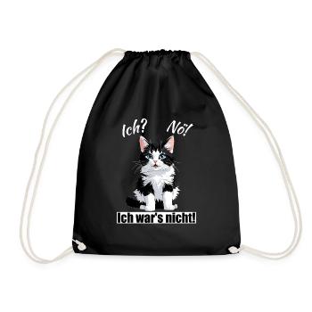 Ich wars nicht Katze - Turnbeutel - Schwarz - Vorne