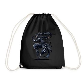 Charming Ninja Fighter I Ninja Girl I Ninja - Drawstring Bag - black - Front