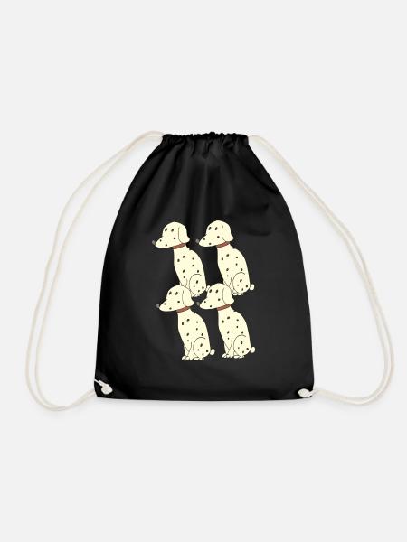 Dalmatian 4 - Drawstring Bag - black