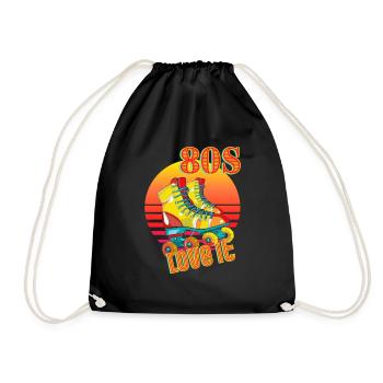 Patins à roulettes 80's Retro Vintage - Sac de sport léger - noir - Devant