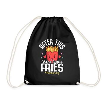 After This We're Getting Fries #Transferday Egg IV - Drawstring Bag - black - Front