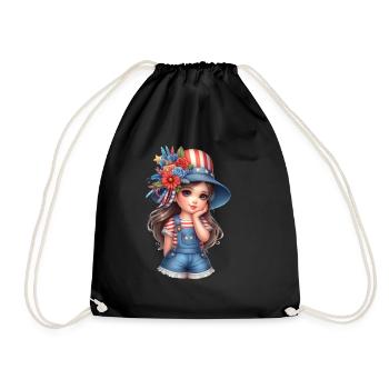 USA Girly so sweet like a Bosh - Drawstring Bag - black - Front