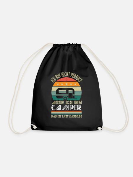 Ich bin nicht perfekt aber ich bin Camper - Turnbeutel - Schwarz