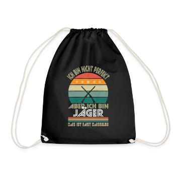 I'm not perfect, but I'm a hunter - Drawstring Bag - black - Front