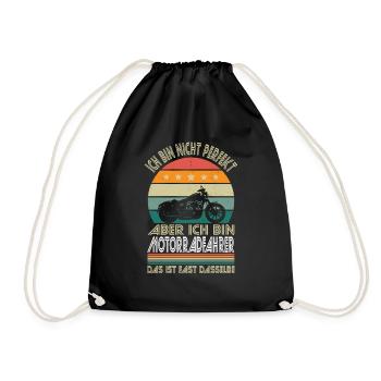 I'm not perfect, but I'm a motorcyclist - Drawstring Bag - black - Front
