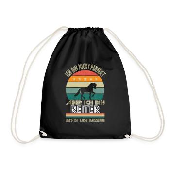 I'm not perfect, but I'm a rider - Drawstring Bag - black - Front