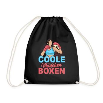 Coole Mädchen Boxen Kampfsport Boxer - Turnbeutel - Schwarz - Vorne
