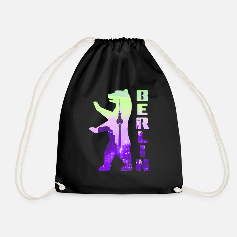 Berlin Berlin Bear - Drawstring Bag - black