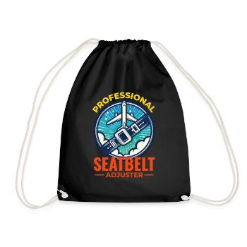 Flight Attendant Aviation Cabin Crew Air Hostess - Drawstring Bag - black - Front