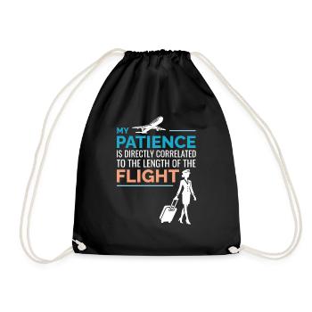 Flight Attendant Aviation Cabin Crew Air Hostess - Drawstring Bag - black - Front