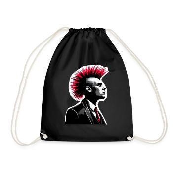Anzug-Punk - im Herzen Punk - Turnbeutel - Schwarz - Vorne