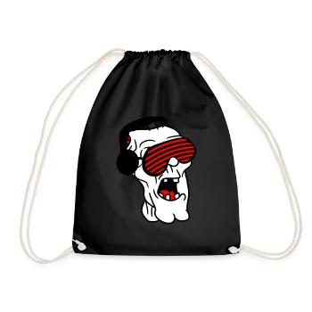 DJ Zombie Monster Horror Halloween Party Music - Drawstring Bag - black - Front