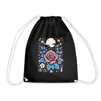 Cosmic Rose - Drawstring Bag - black - Front