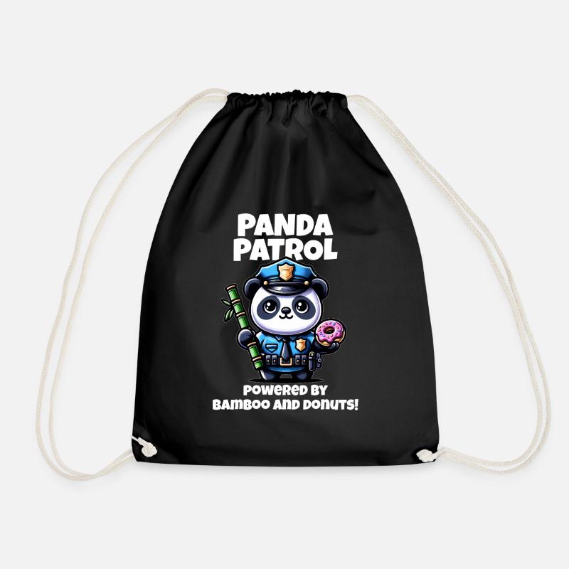Polizei Panda - Turnbeutel - Schwarz