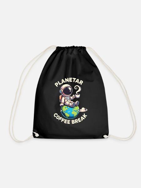 Planetare Kaffeepause - Turnbeutel - Schwarz