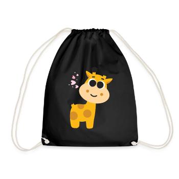Giraffe - Drawstring Bag - black - Front