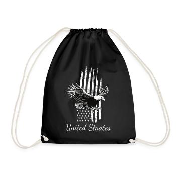 United States USA Eagle - Drawstring Bag - black - Front