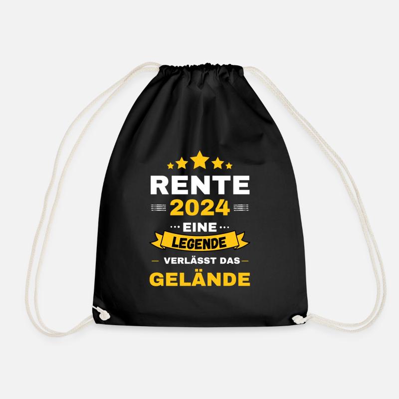 Rente 2024 Ruhestand Legende Geschenk - Turnbeutel - Schwarz