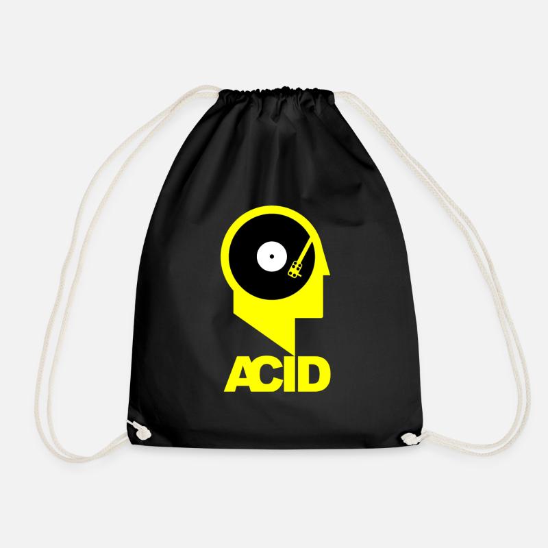 ACID IN MY HEAD - Drawstring Bag - black