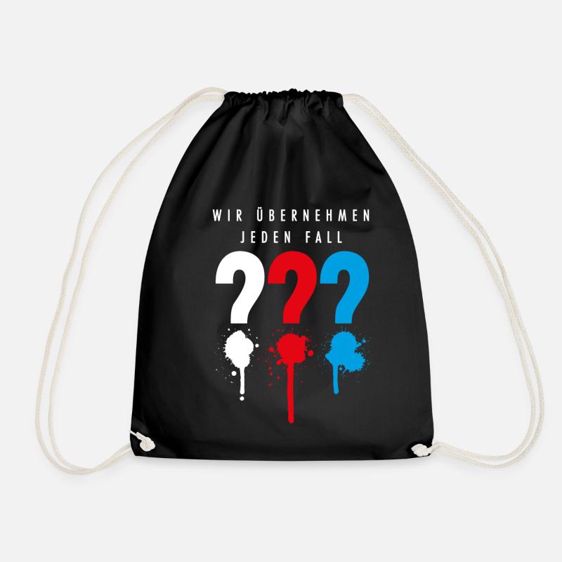 The Three ??? We take care of every case - Drawstring Bag - black