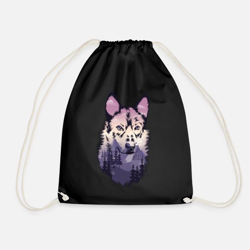Wolf design - Turnbeutel - Schwarz