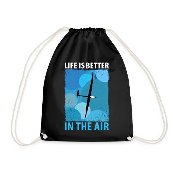Glider Gliding Gliding Glider Flying - Drawstring Bag - black - Front