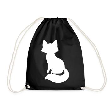 Verspieltes Fuchs Silhouetten Design - Turnbeutel - Schwarz - Vorne